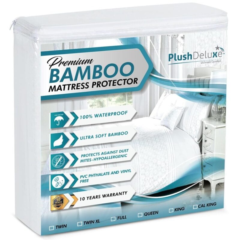 PlushDeluxe King Size Bamboo Mattress Protector - 15% Off