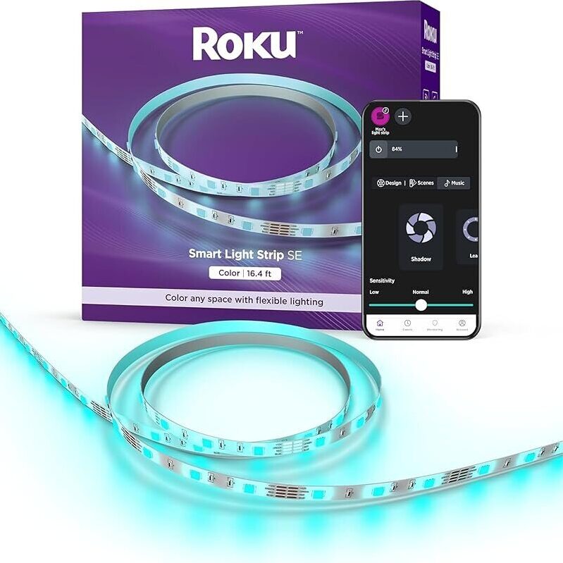 Roku 16.4ft Smart LED Light Strip - Adjustable Brightness & Color