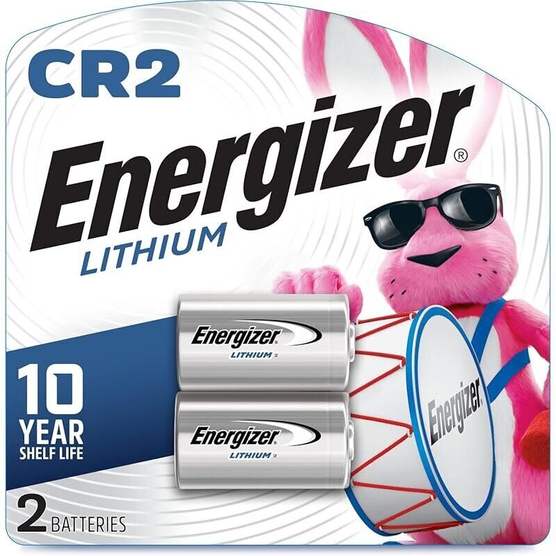 2-Pack Energizer CR2 Lithium Batteries 3V Photo Batteries