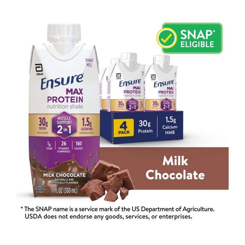 4-Pack Ensure Max Protein Milk Chocolate Shakes - 11oz