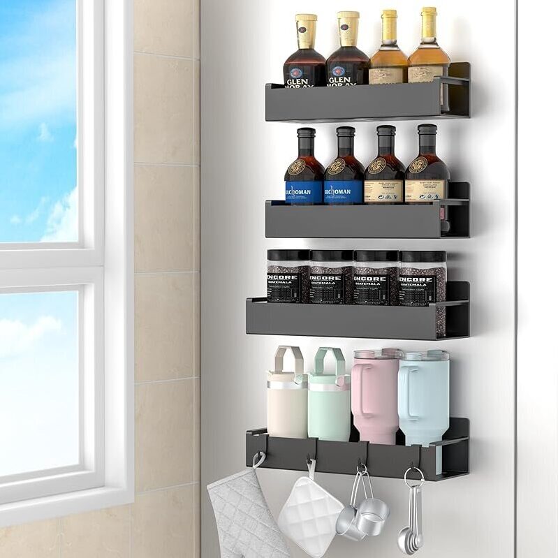 4-Pack Magnetic Spice Rack Organizer
