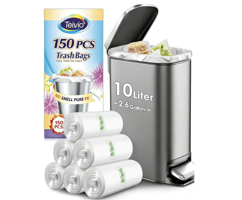 2.6 Gallon Trash Bags, 150 Count - Perfect for Home, Office, and Car Use