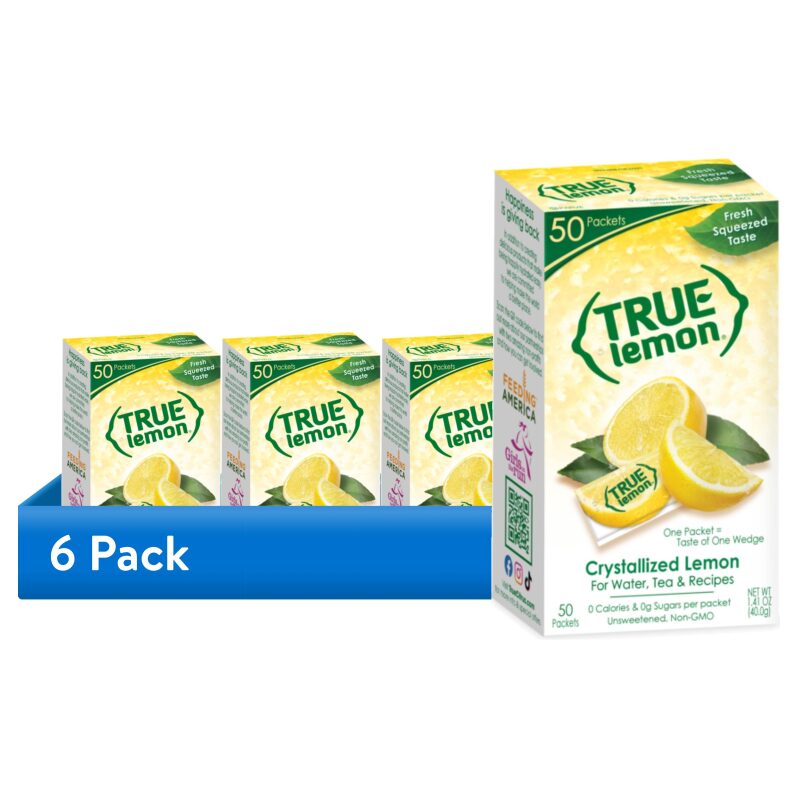 6-Pack True Lemon Crystallized Water Enhancer Powder 1.41oz 50ct