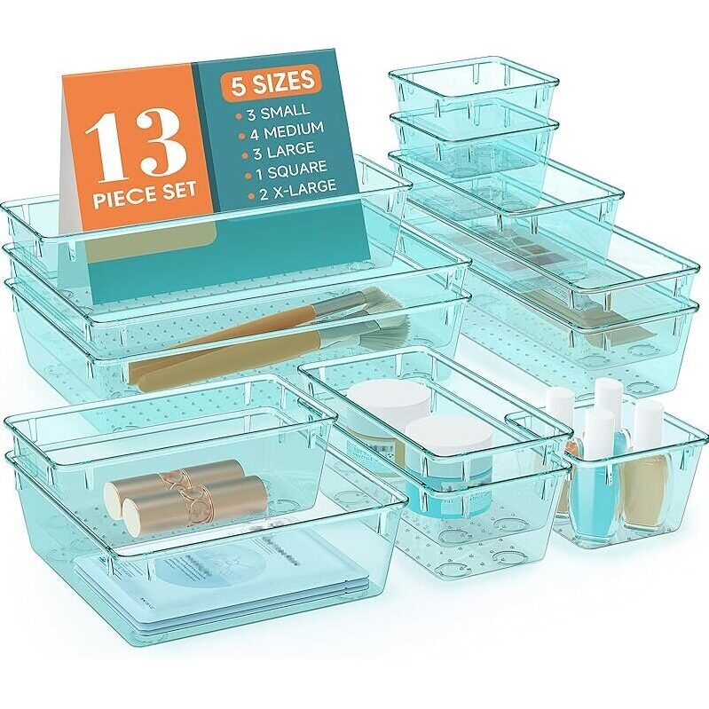 WOWBOX 13 PCS Plastic Drawer Organizer Set: Premium Storage Solution