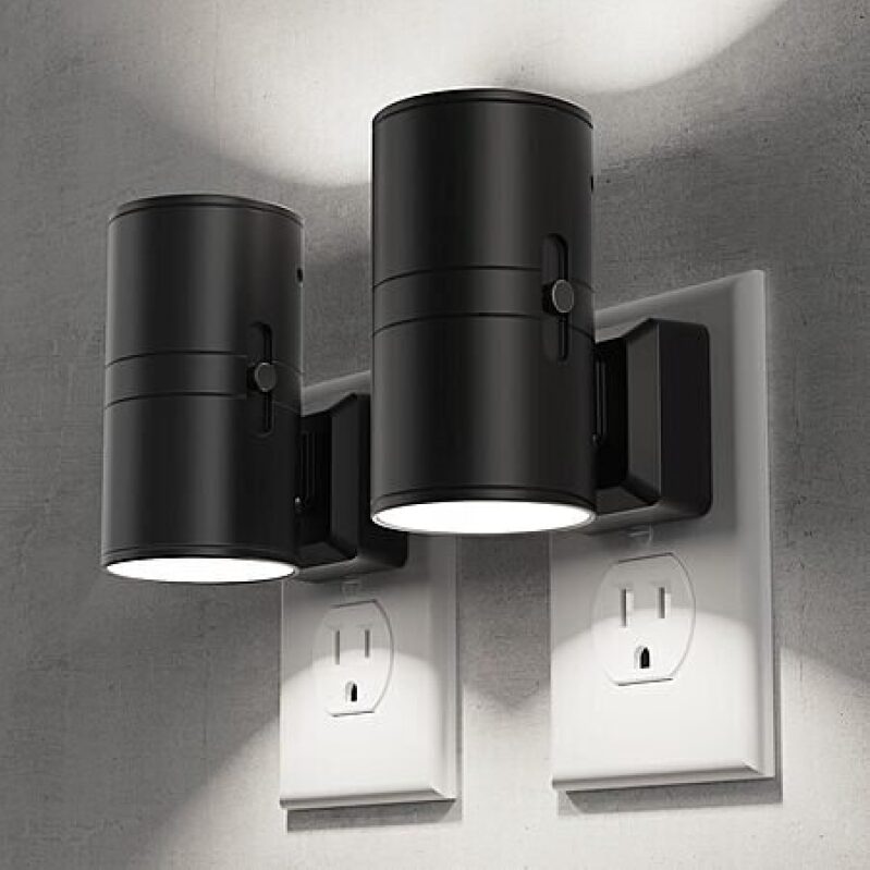 Affordable 2-Pack Briignite 5000K Dimmable LED Wall Plug Night Lights with Light Sensor