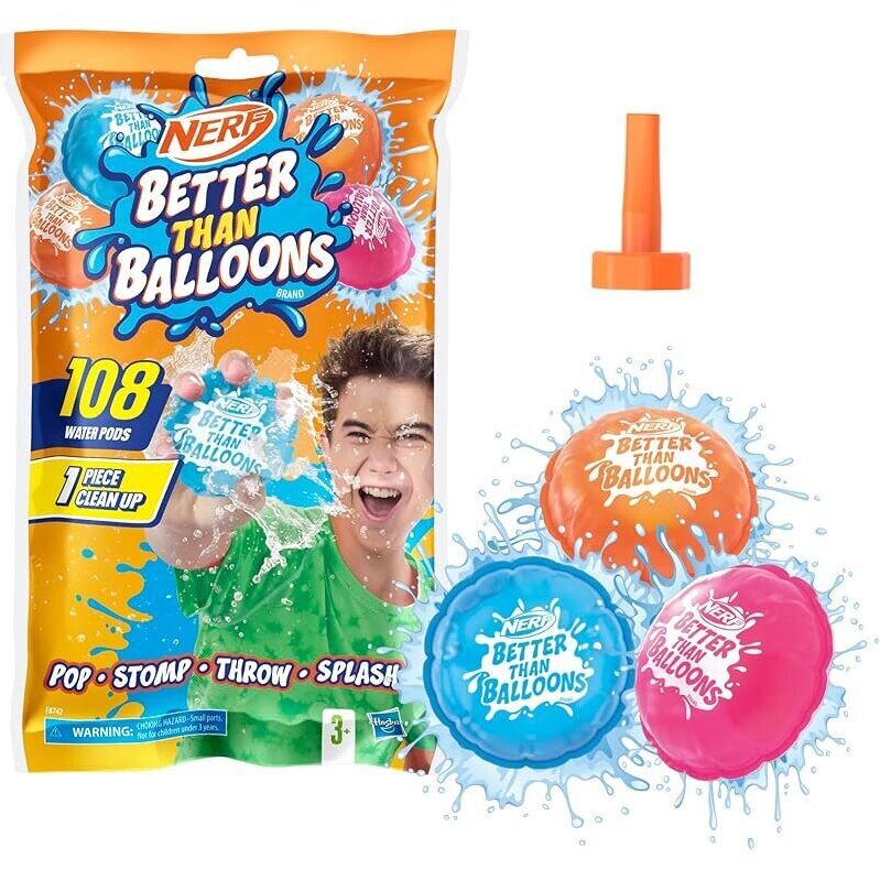 NERF Better Than Balloons Water Toys - 108 Pods - Splash Fun