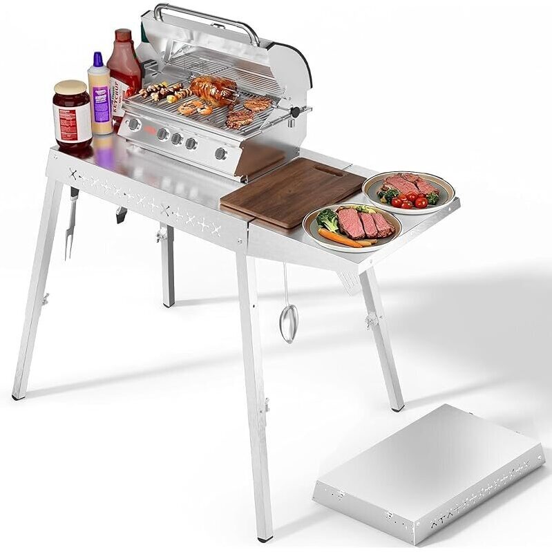 Electactic 304 Stainless Steel Grill Table - Ideal for Patio Cooking