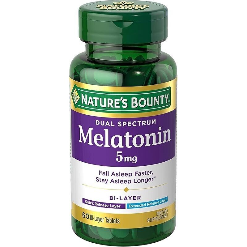 Nature's Bounty Melatonin 5mg Dual Spectrum Bi-Layer Tablets - Sleep Support