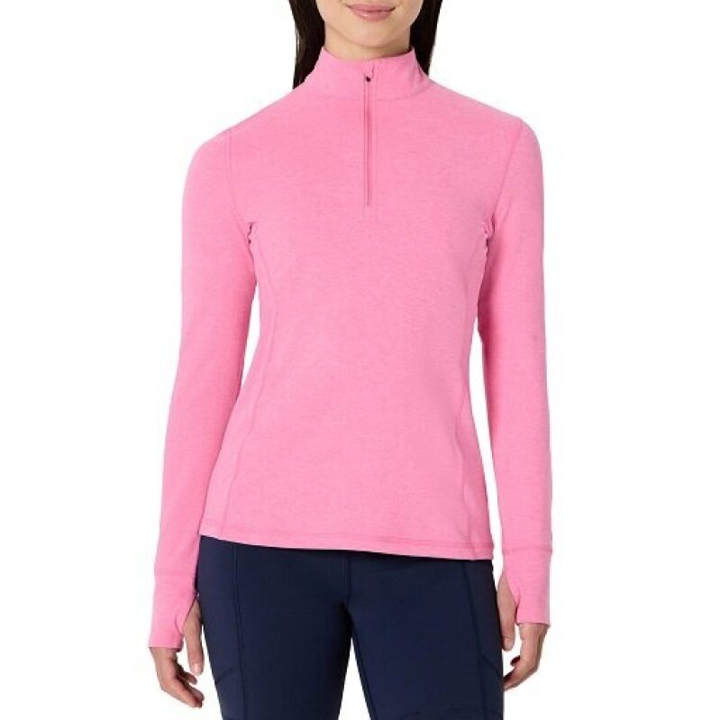Amazon Essentials 1/4 Zip Performance Long Sleeve Top - Pink
