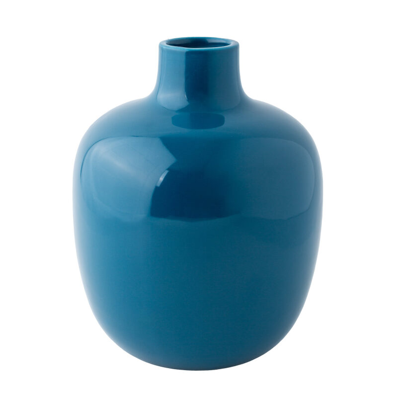 Mainstays 8-inch Glossy Blue Vase - Modern, Minimalistic Decor