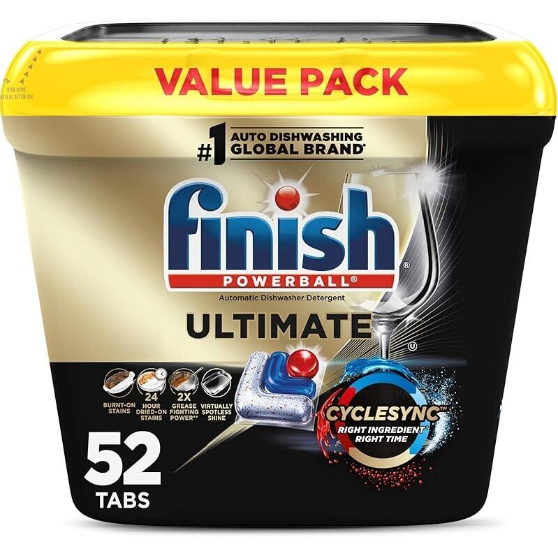Finish Ultimate Dishwasher Pods - 52 Count Value Pack