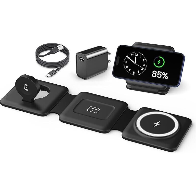 Iseyyox 3-in-1 Foldable Wireless Charging Station for iPhone