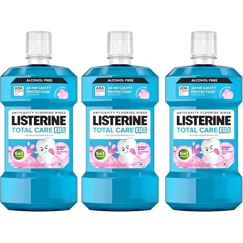 3-Pack Listerine Total Care Kids Mouthwash 500mL