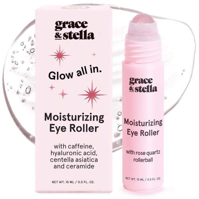 Grace & Stella Moisturizing Eye Roller with Rose Quartz Rollerball