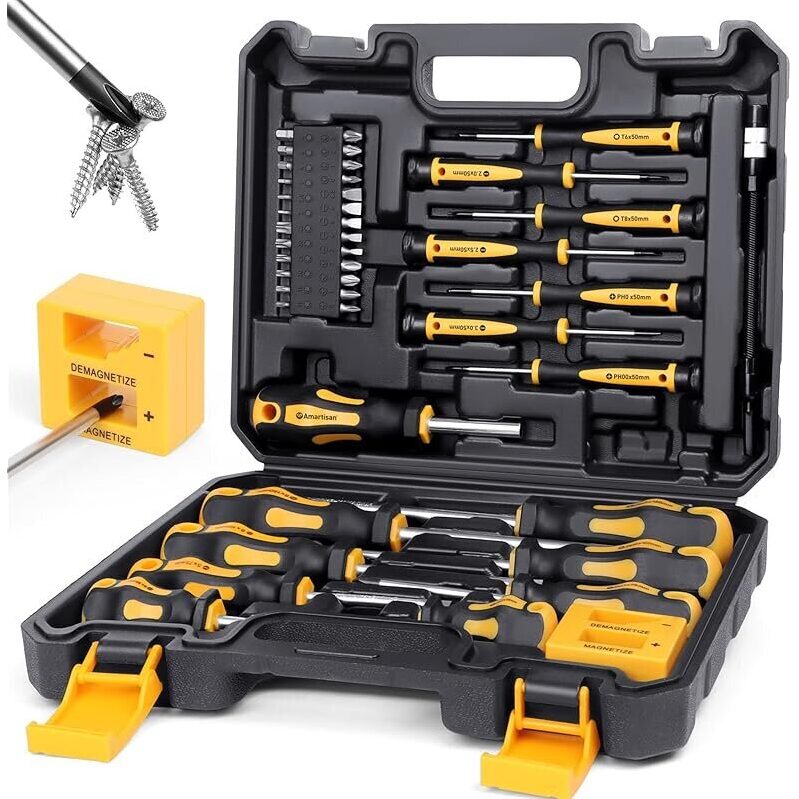43-Piece Magnetic Screwdriver Set with Case - Ultimate Tool Kit for DIY