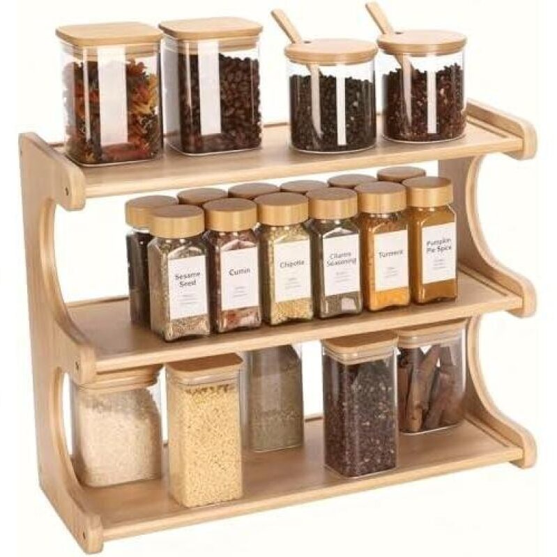 Three-Tier Bamboo Spice Rack - 50% OFF