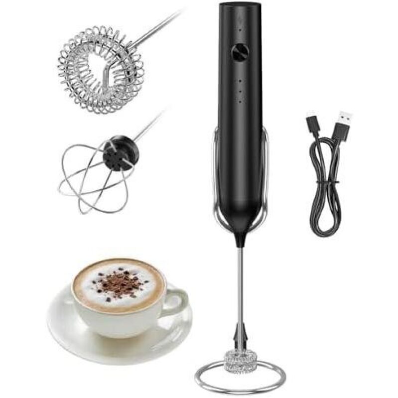 Rechargeable Milk Frother Handheld 50% OFF - Perfect for Coffee Lovers