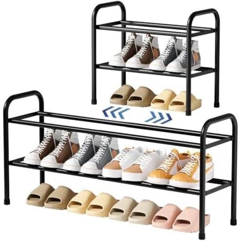 Adjustable Two-Tier Shoe Rack - 60% Discount
