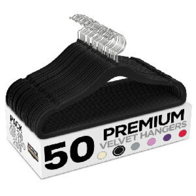Premium Velvet Hangers - 50 Pack, Versatile & Durable