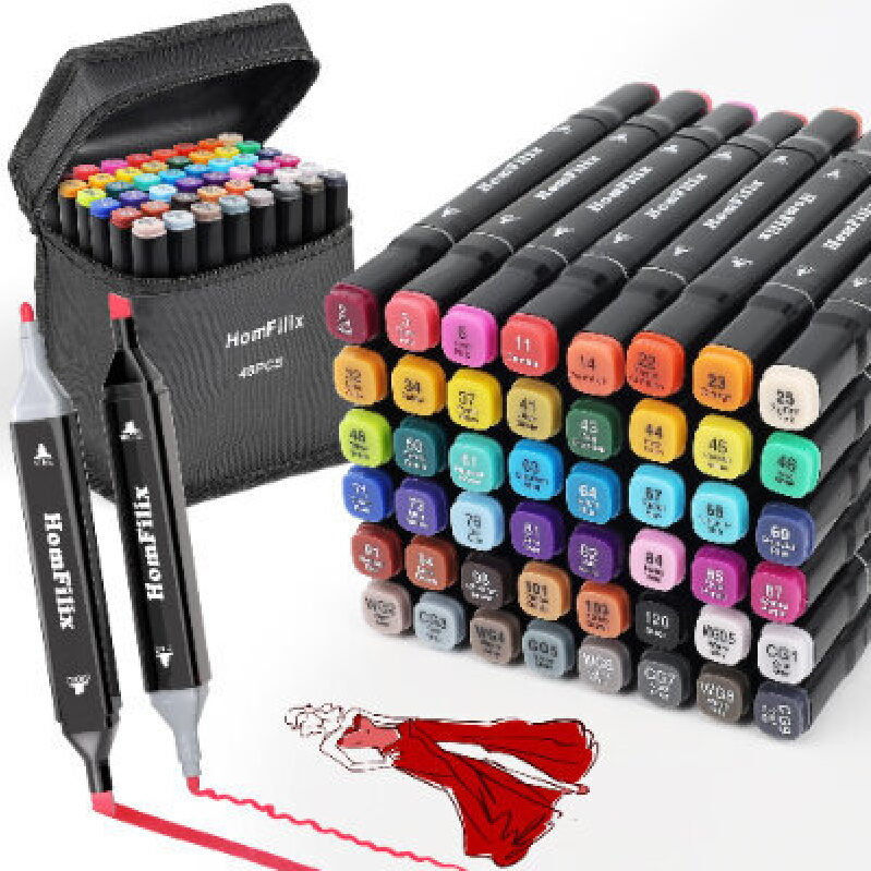 48-Color Double-Headed Art Sketch Markers - Premium Quality