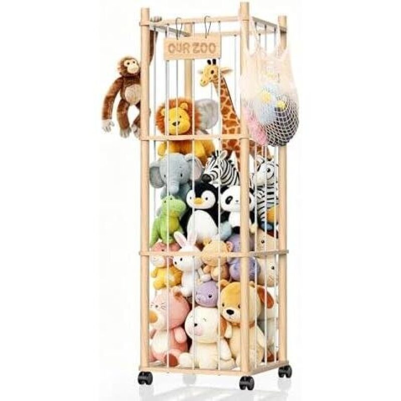 Wheeled Large Capacity Stuffed Toy Storage Rack - 50% OFF
