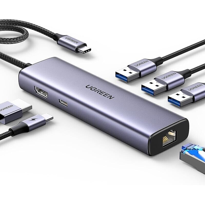 UGREEN Revodok 6 in 1 USB C Hub: Versatile Connectivity with HDMI, Ethernet, and USB Ports