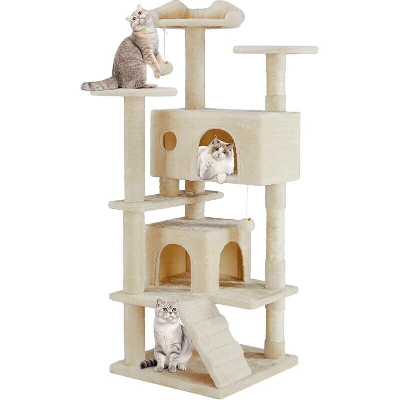 54-in Multi-Level Cat Tower with Condo - Aidoly
