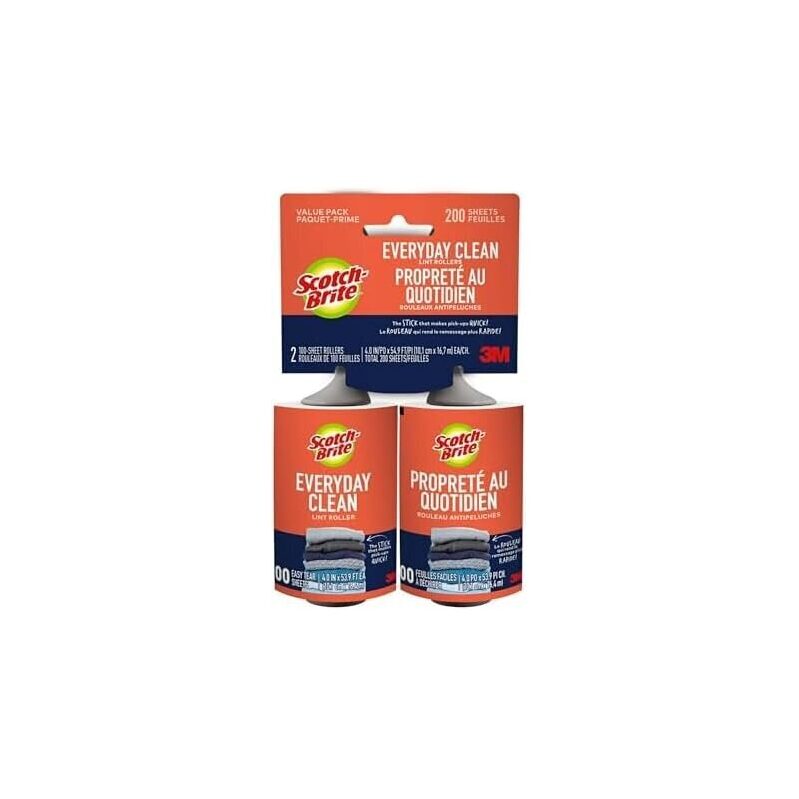 Scotch-Brite 2-Pack Everyday Clean Lint Rollers - Efficient and Durable Cleaning Solution