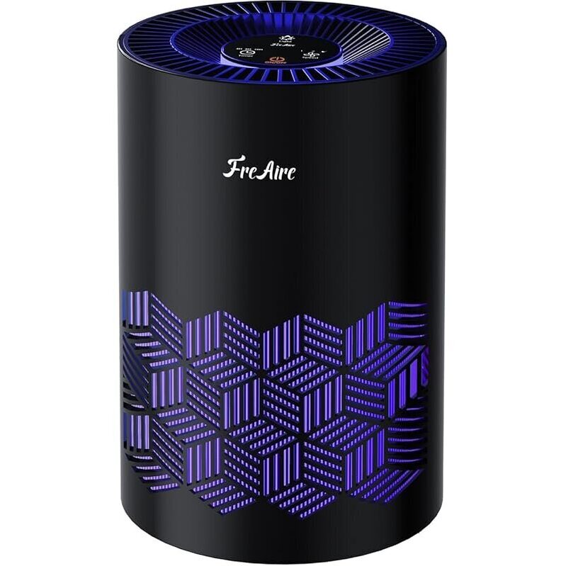 FreAire Air Purifier for Bedroom with Lights, 3-Stage HEPA Filtration