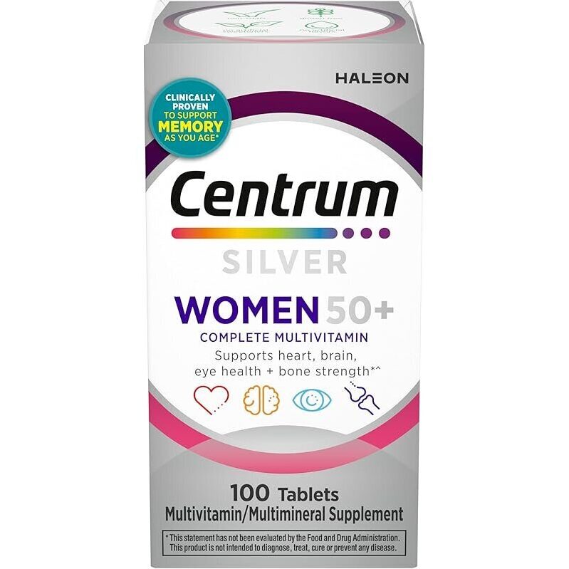 Centrum Silver Women's Multivitamin 50 Plus - Heart, Brain, Eye Health Support
