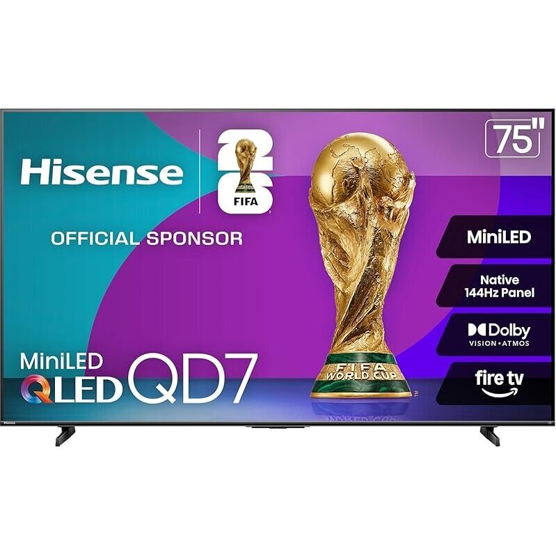 Hisense 75QD7QF 75-inch Mini-LED QLED 4K Smart Fire TV - Premium Viewing Experience