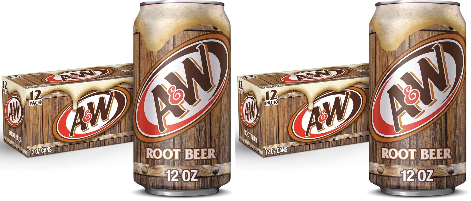 24-Pack A&W Root Beer Cans: Sweet, Caffeine-Free Soda for Any Time