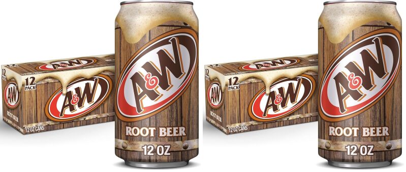 24-Pack A&W Root Beer Cans: Sweet, Caffeine-Free Soda for Any Time
