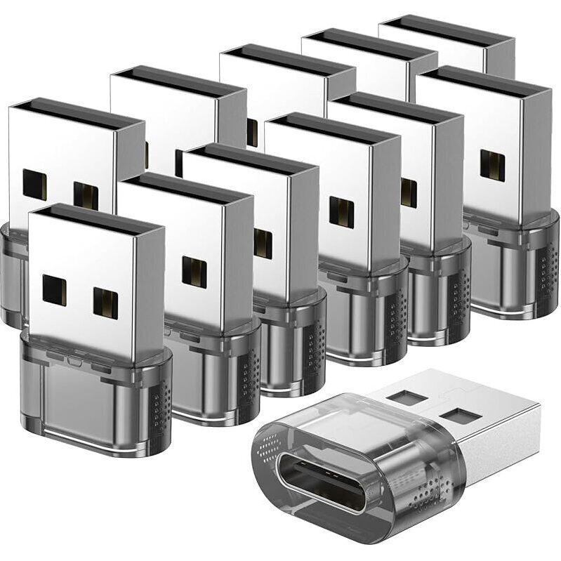 12-Pack Fidioto USB Male to USB-C Female Adapters