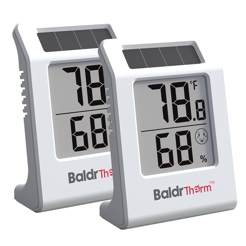 BaldrTherm 2.2-in Digital Thermometer and Hygrometer Meter 2-Pack