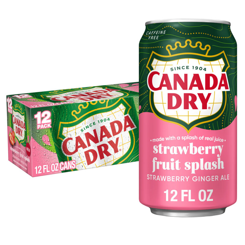 Canada Dry Fruit Splash Strawberry Ginger Ale - Refreshing Beverage