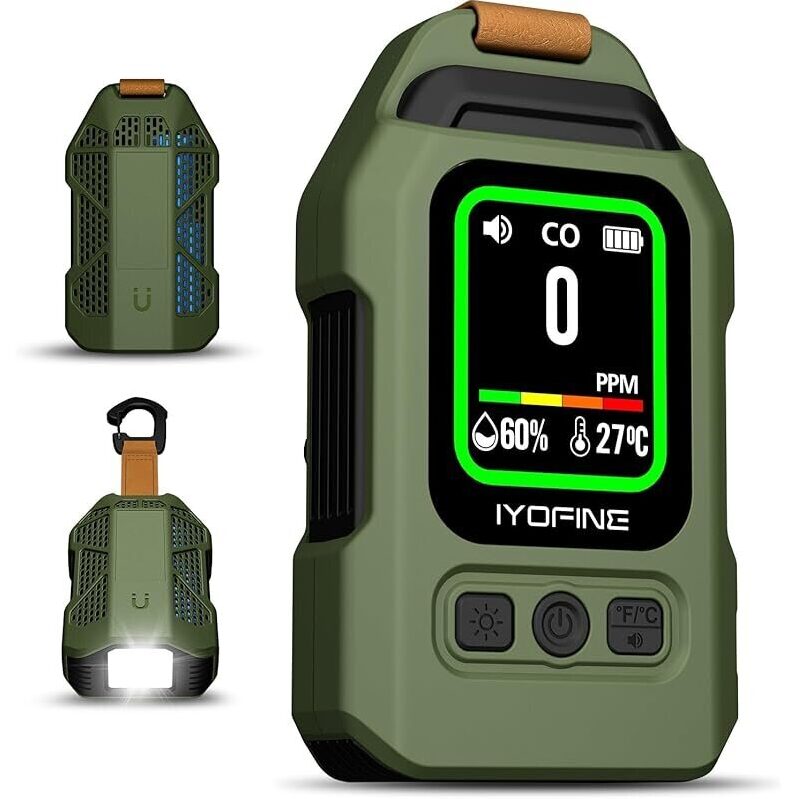 IYOFINE Rechargeable 3-in-1 Portable Carbon Monoxide Detector