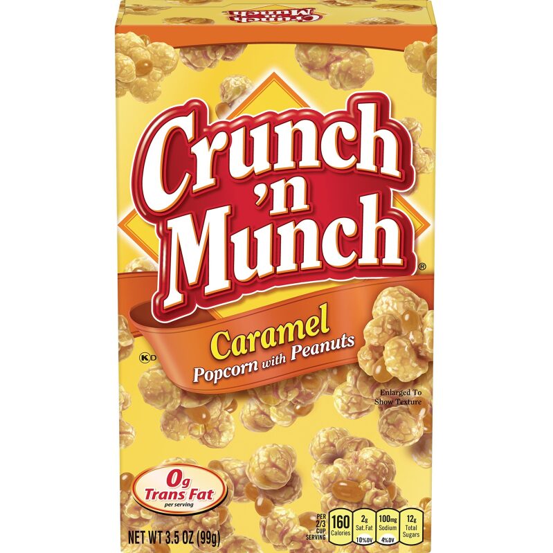 12-Pack Crunch 'N Munch Caramel Popcorn with Peanuts - Snack Size
