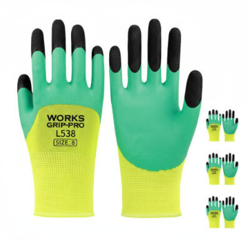 SIWMER Safety Work Gloves, 3 Pairs - Durable, High-Visibility Hand Protection