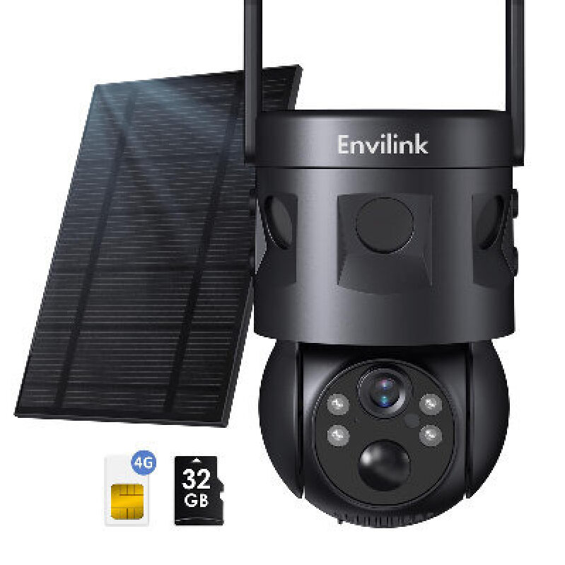 Solar-Powered Wireless Outdoor Security Camera - 4G, 32GB