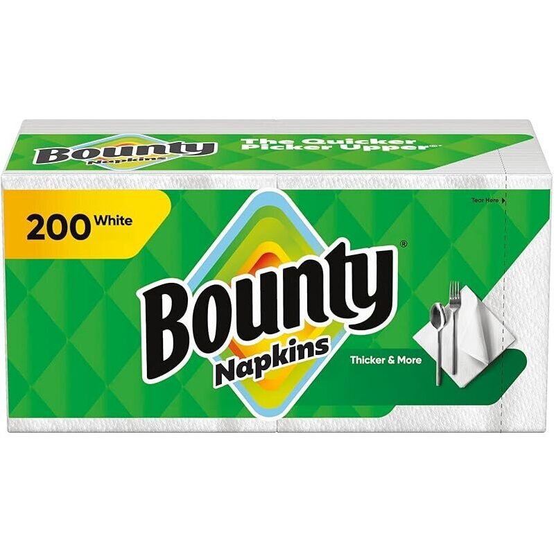 Bounty Paper Napkins - 200 Count, Ideal for Family Meals and Celebrations