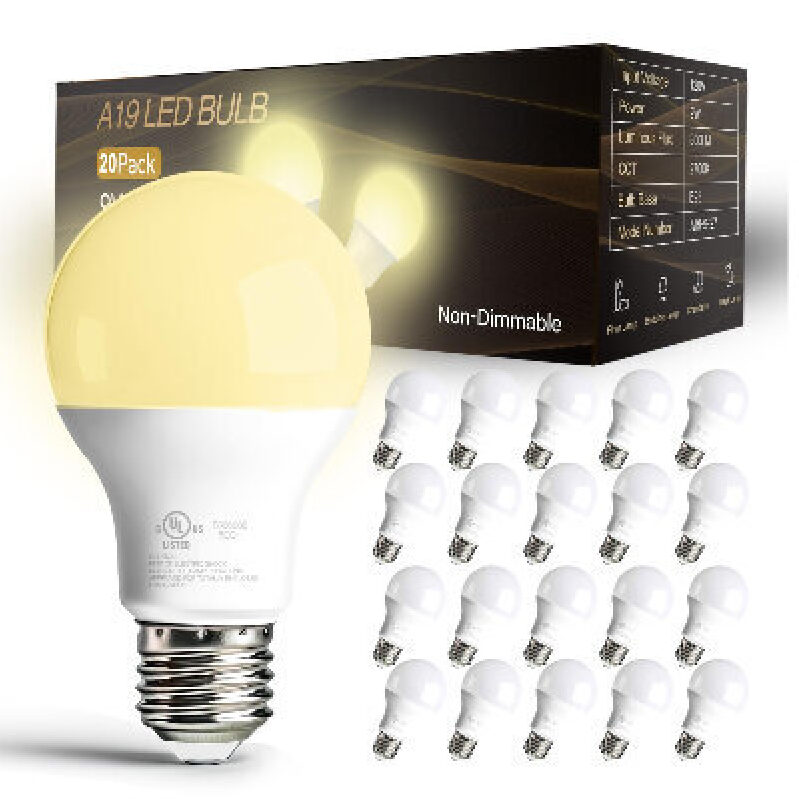 Brighten Your Home with A19 LED Bulbs - 20 Pack
