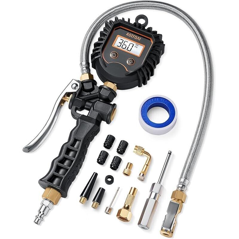 AstroAI Digital Tire Pressure Gauge with Inflator 250PSI - High Accuracy & Durability