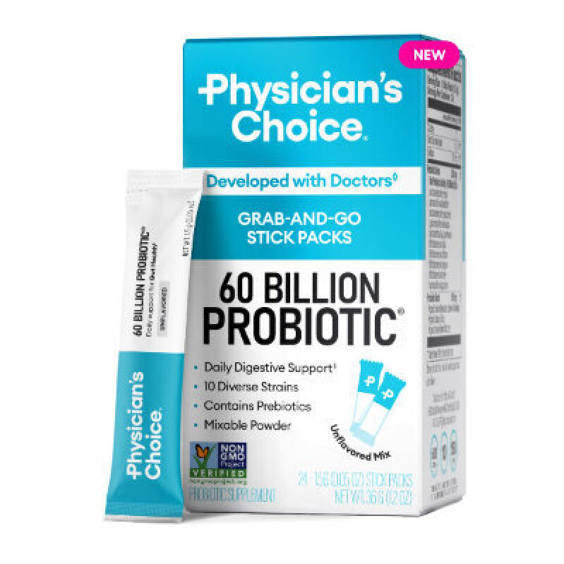 Physician's Choice Probiotic Stick Packs - 60 Billion CFU, 10 Strains