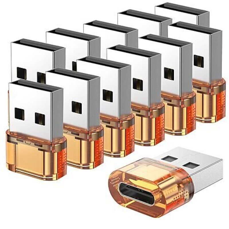 Affordable USB Male to USB C Female Adapter 12 Pack - Ideal for Multiple Devices