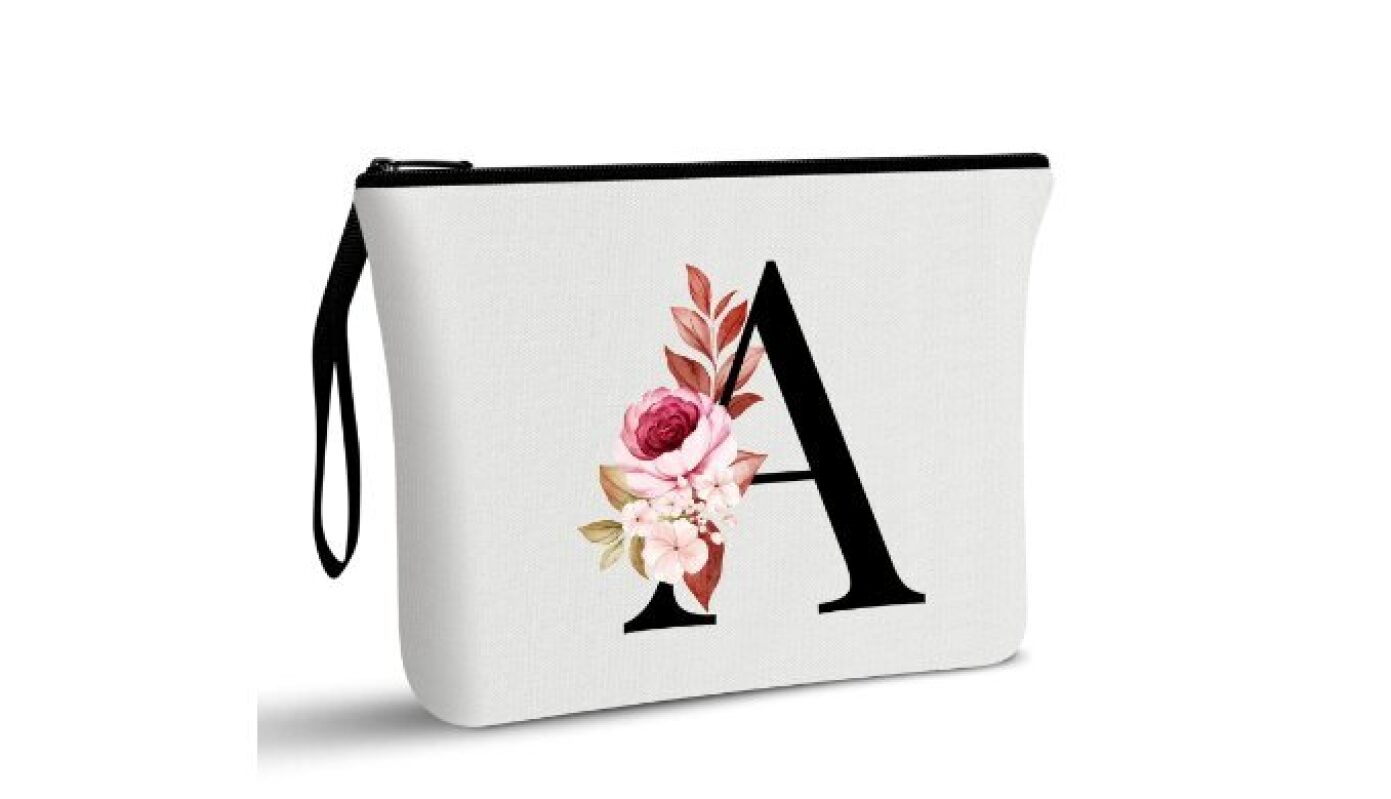 Personalized A-Z Makeup Bag - Elegant Gift for Women and Moms