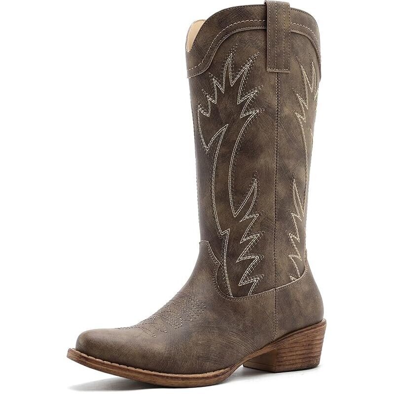 GLOBALWIN Women’s Classic Mid-Calf Square Toe Cowgirl Boots