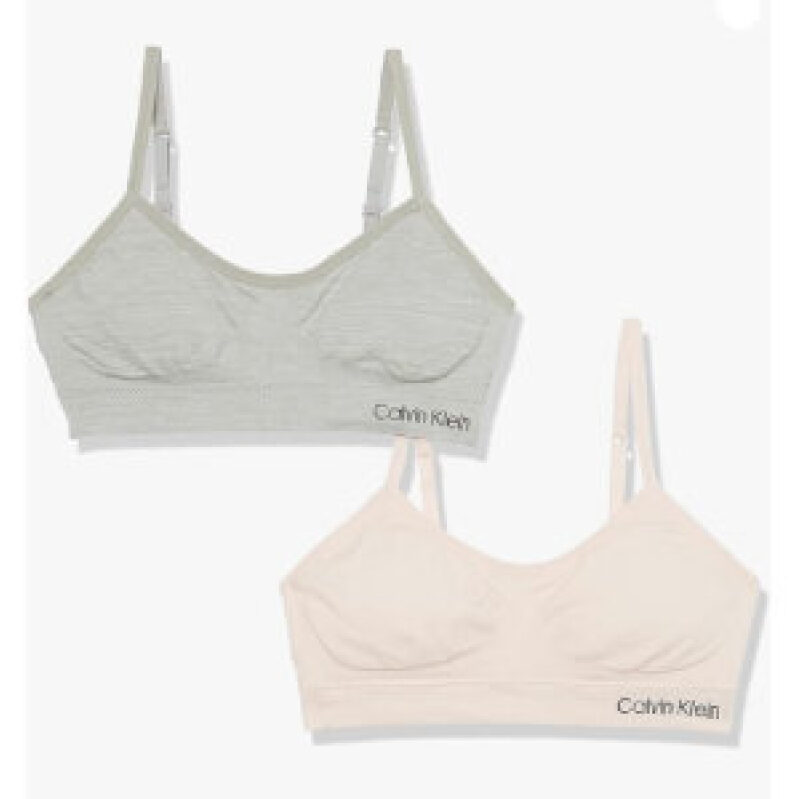 Calvin Klein Girls' Seamless Wire-Free Bras 2-Pack
