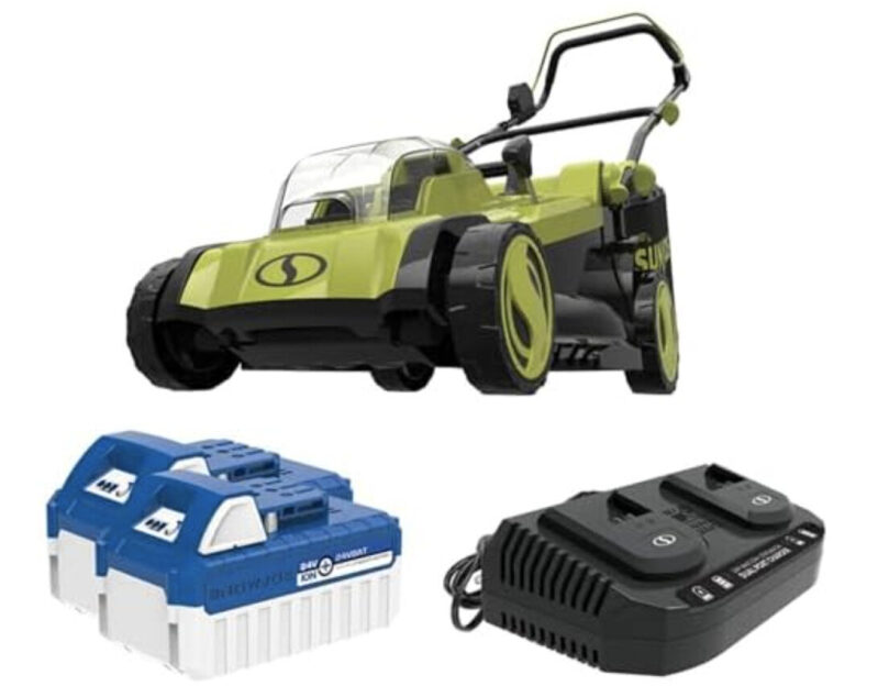 Sun Joe 24V 17-Inch Cordless Lawn Mower with Dual Batteries and Charger - Prime Deal at $249.99!