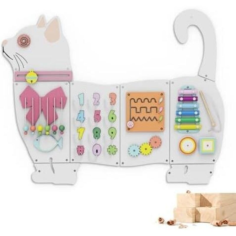 Wooden Multi-Functional Montessori Learning Wall Panel for Kids - 75% Discount